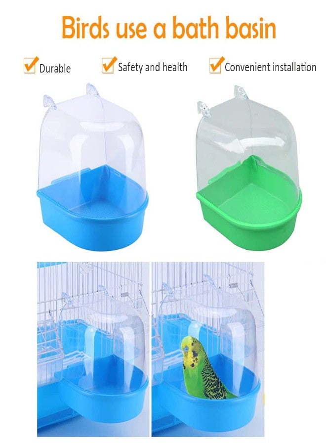 Western Era Bird Bath Box, Shower Caged, Unique & Innovative Design Bathing Tub Accessory for Pet Brids Finch Canary Parrot Lovebird (Blue) - Image 2
